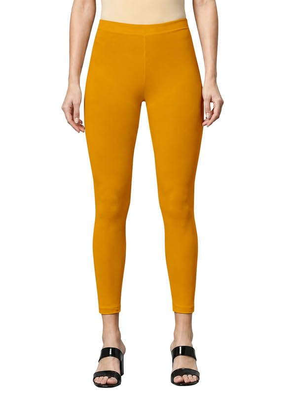 Image of TRENDMALLS Women's Microfiber Elastane Stretch Soft Cropped Leggings with Ultrasoft Waistband for Women