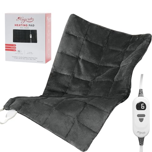 Weighted Heating Pad for Neck and Shoulders XL 17 x 33 Extra Large Heating Pad for Back Pain Relief 6 Heat Settings Fast Heating Deep Heat Therapy FSA Eligible Gifts for Mom Dad Women Men