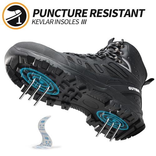Image of Steel Toe Boots for Men Work Indestructible Safety Boots | Impact-Resistant, Puncture-Resistant, Comfortable, Wear-Resistant, Construction Factory, Warehouses, Jobsites