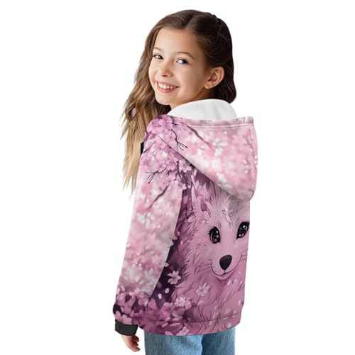 Girls Zip Up Hoodies Fashion Hooded Sweatshirt for Kids Size 6-163