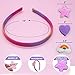 FROG SAC Charm Headbands Hair Bands with Interchangeable Clips, Thin Head Band Accessories (Rainbow/Heart/Star)