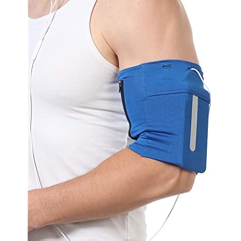 Ailzos Cell Phone Armband Exercise Arm Holder for iPhone 11 Pro/XR/XS/X/8/7/6 Plus iPod Android Galaxy S8 S9 S10 S20 Note 10/9/8, Pixel 2/3XL, Workout Phone Holder for Running, Jogging, Hiking, Blue S Cover