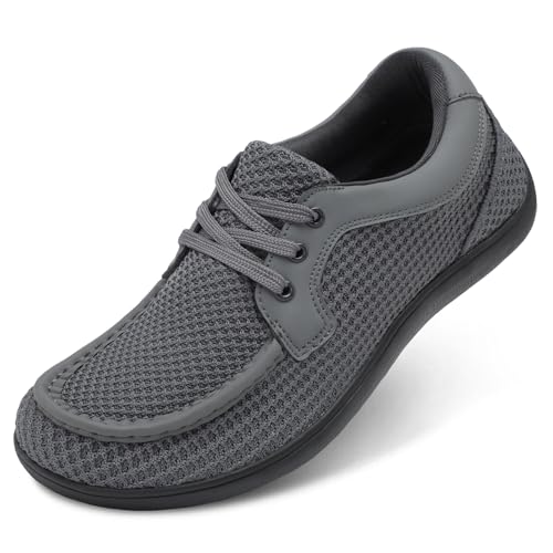 BARERUN Men's Barefoot Slip on Walking Shoes Wide Toe Box Running Shoes Casual Fashion Sneakers Comfortable Light-Weight Men's Loafers Business Dress Shoes for Driving Jogging Wedding Church Office