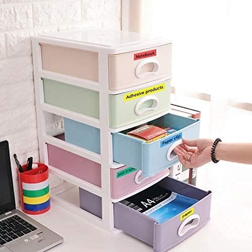 Compatible with DYMO LetraTag Label Maker Refills 12mm Paper/Plastic Label Tape, Color Black on White/Red/Yellow/Blue/Green for Dymo Letra Tag LT100H LT100T Puls, 1/2'' W x 13' L, 6-Pack - Image 6