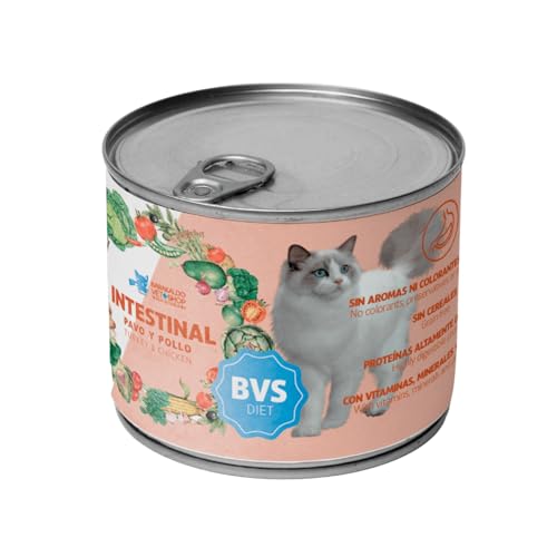 BVS Vet Shop | Diet Gastrointestinal Pavo y Pollo Lata para Gatos | Indicado para la reducción de los trastornos de absorción intestinal | 12 unid. x 150 gr