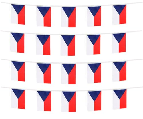 FFILL The Czech Republic Banner Flag String, Czech Republic Mini Flag Small Banner, for Party, Shops And Bars Decorations, Outdoor Decorations. (the Czech Republic)