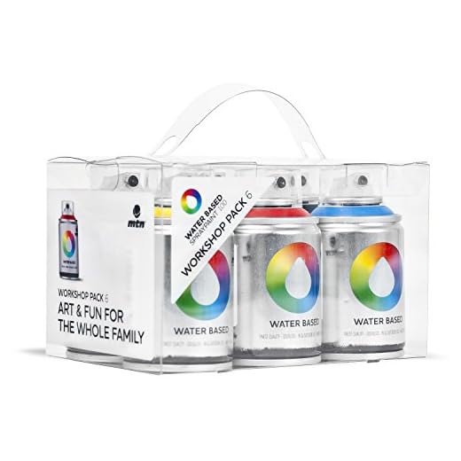 Montana Colors Pack Spray Water Based 6 Main Colors - Spray a Base de Agua, 100 ml, Set de 6 Piezas