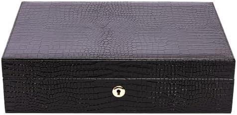 Rapport London Brompton Ten Watch Box in crocodile-effect leather with suede interior