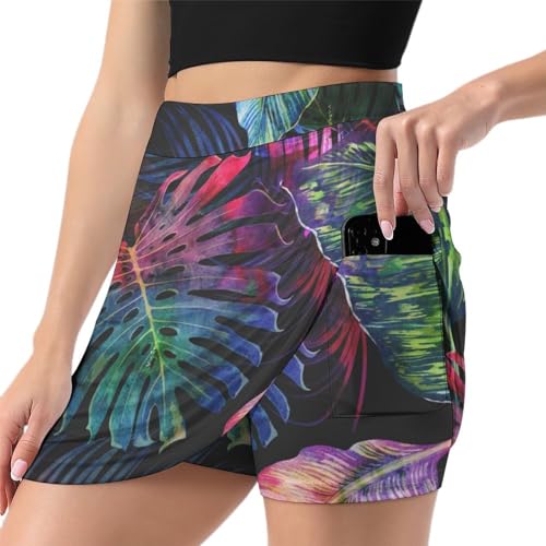 Jupe de tennis femme anti frottement avec poche latérale et short sport