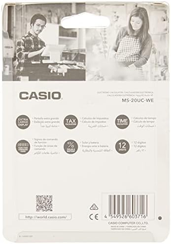 Casio Colorful 12digits Ms uc We White Mini Desk Calculator Amazon Sg Office Products Casio Colorful 12digits Ms uc We White Mini Desk Calculator Amazon Sg Office Products