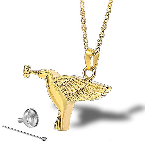 Preisvergleich Produktbild Asche Kettenanhänger Edelstahl Schmuck Frieden Vogel Parfüm Flasche Halskette Specht Haustier Asche Titan Stahl Männer Und Frauen Anhänger Für Asche Andenken Ascheschmuck