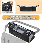 GRAOSO Wagon Parent Console Compatible with Wonderfold W4, Keenz 7S+ | 2 Insulated Cup Holders for Stroller Snack Tray, Adjustable Straps, Easy to Wipe, Multi-Pockets Storage for Baby Essentials