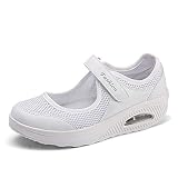 Damen Outdoor Fitnessschuhe Atmungsaktive Mesh Schuhe Sport Slipper mit Klettverschluss Sportschuhe Sneaker Turnschuhe Laufschuhe Pumps