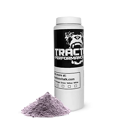 Traction Performance Colored Gym Chalk | Powder Chalk for Gymnastics, Rock Climbing, Weight Lifting & Workouts - Firm Grip Soft Chalk Lifting Powder in Vibrant Colors - Made in USA | 8 oz.