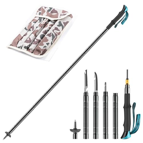 Bastón de Senderismo y Trekking Plegable – Palo para Caminar, Trail Running y Marcha Nórdica – Ajustables, Aleación de Aluminio, Ligero y Resistente para Montaña y Viajes