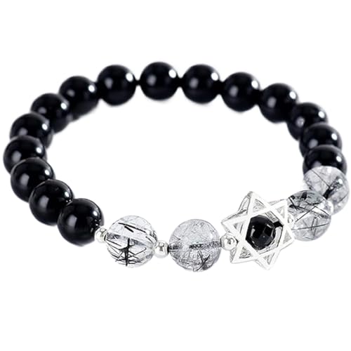 Bracelet obsidienne noire 8mm en argent S925, un bijou de méditation artisanal
