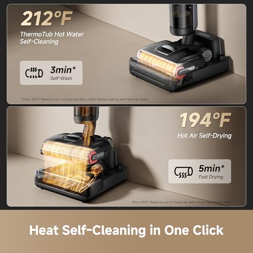DREAME H15 Pro CarpetFlex Cordless Vacuum Mop, Wet Dry Vacuum Cleaner with Dual Brushes for Hard Floors & Carpet, Tangle-Free Hair-Cutting, 23kPa Suction, 180° Lie-Flat, 194°F Fast Drying by DREAME - Image 5