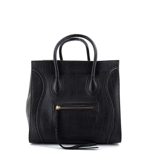 Celine, Pre-Loved Phantom Bag Crocodile Embossed Leather Medium, Black