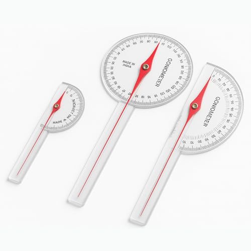 Image of Goniometer Set of 3 | Transparent Plastic Protractor 6 inch, 8 inch, 12 inch | 180 Joint Angle Measurement Tool for Physiotherapy, Ortho, Physical Therapy, Rehabilitation Use