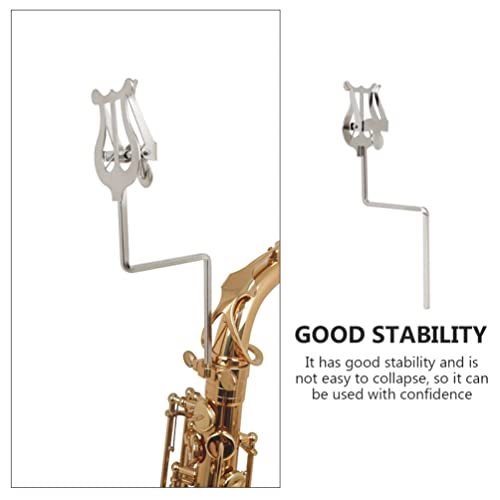 Exceart Alto Saxophone Sheet Music Clip Sax Lyre Clamps Music Book Page Holder For Alto Tenor Saxophone Trombone (Silver) #TOP4