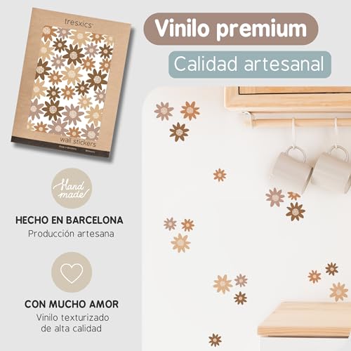 Decorative Wall Stickers, Brown, 6 láminas (192 margaritas adhesivas) - Image 3