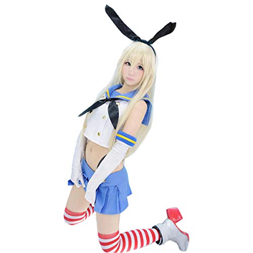 MIAOCOS Kantai Collection Kancolle Sailor Suit Shimakaze Cosplay Costume Blue Dress Halloween Women Outfit