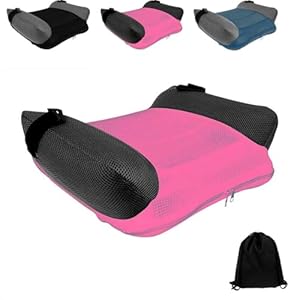 CHANGYUE Autostoelverhoger, draagbare rugloze autostoeltjes voor 4-12 jaar jongens meisjes kinderen, opblaasbare stoelverhoger, lichtgewicht reisautostoelen voor reizen, thuis, diner (diep roze) (B)