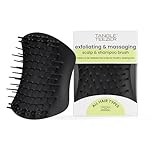 Tangle Teezer The Scalp Exfoliator & Massager - Perfect for Hair Treatment & Scalp Detox - Removes Dirt & Dead Skin Cells - Use in Shower or with Hair Oil - Onyx Black