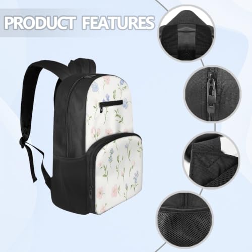 Mochila duradera grande flor rosa claro para estudiante de instituto 6