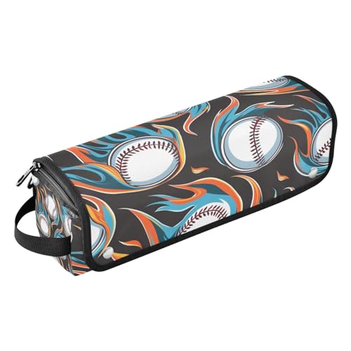 Bulletgxll Baseballs Hair Tools Travel Bag Portable Hair Accessory Organizer with Heat Resistant Mat 2 in 1 Curling Iron Travel Carrying Case, Travel Essentials for Women