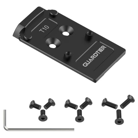 Guardtier T10 Red Dot Mounting Adapter Plate Compatible with RMR/SRO Sights and Glock G17 G19 MOS Models Holosun 407/507C/508T Cover