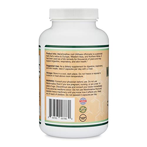 Double Wood Supplements Marshmallow Root Capsules (210 Count, 1,000Mg Per Serving) High In Mucilage To Support Respiratory, Skin And Gut Repair (Vegan Safe, Gluten Free, Manufactured In The Usa) #TOP2