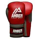 Amber Fight Gear Gladiator Real Leather Vintage Boxing Gloves Boxing Kickboxing Muay Thai Training Gloves Sparring Punching Bag Mitts 16oz