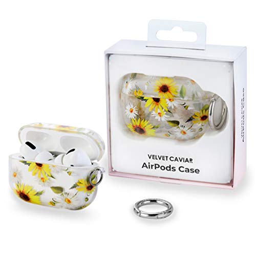 Velvet Caviar Sunflower Airpods Pro Case - Floral Protective Clear Cases Compatible With Apple Airpod Pro (Sunflower Daisy) #TOP3