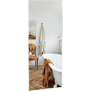 Dripex Spiegel 120x45cm Rahmenloser Badezimmerspiegel rechteckig Wandspiegel mit poliertem Rand und vorgebohrten Löchern Badspiegel für Ankleidezimmer Schlafzimmer und Wohnzimmer