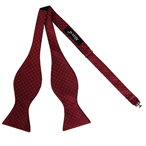 Image of Alizeal Mens 2pcs Solid Self-tied Bow Tie Set | Alizeal Mens 2pcs Self-tied Solid /Animal Bow Tie and Pocket Square Set Perfect for Wedding Business Formal Events