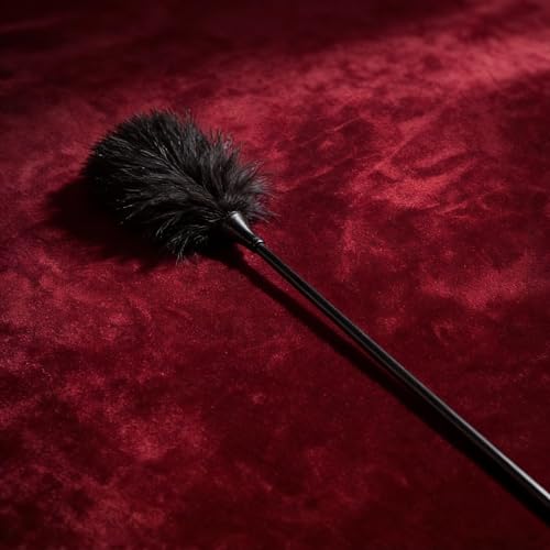 Rubberfashion Federkitzler 40 cm und Mini Reitgerte 30 cm - BDSM Set - Erotik Spielzeug - Flogger & Peitschen - Bondage Set für Paare Frauen und Männer