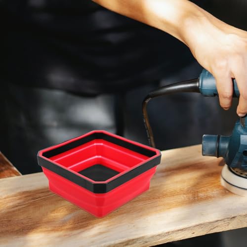 Bandeja de silicona roja para guardar tornillos en el garaje de casa 8