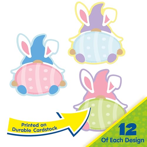Eureka Easter Gnomes Paper Cut-Out Classroom Decorations for Teachers, 36 Pieces - Image 7
