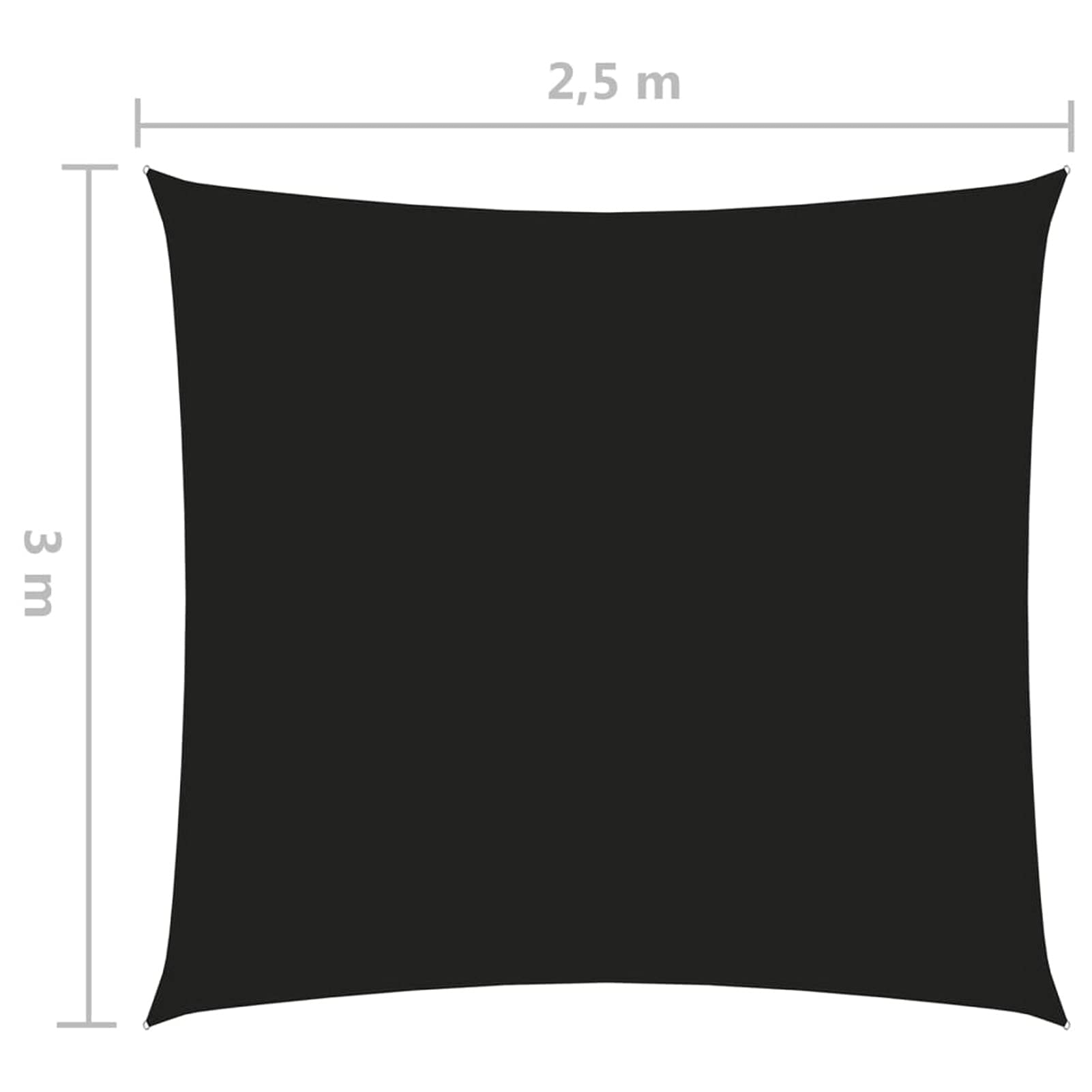Parasole a Vela Oxford Rettangolare 2,5x3 m Nera,Tenda a Vela Impermeabile Rettangolare Vela Ombreggiante Parasole Protezione Raggi U V per Esterno Giardino terrazza