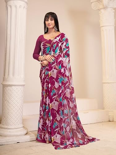 Image of Garden Vareli Floral Print Nara Chiffon Saree 73475