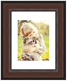 Amanti Art Picture Frame 11x14 Matted to 8x10 Photo Frame, Harvard Walnut Wood Framing for your Wedding Photos, Family Pictures, Diploma, Certificate, Kids Art Gift for Mom or Poster Wall Decor