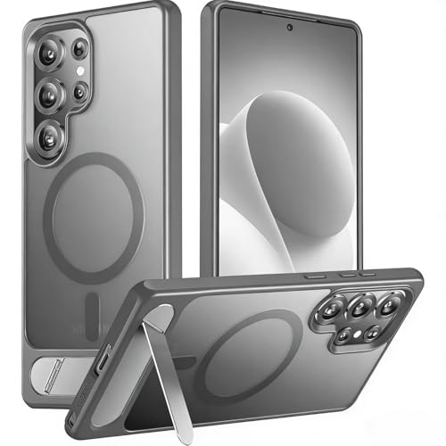 MagSafe�Ή� Galaxy S26 Plus �p �P�[�X �}�b�g���� �N���A ���΂݂Ȃ� �c�����Ή� �S�ʕی� galaxy S26 Plus �p PC�n�[�h�P�[�X �y�� ���ϋv�� �w��h�~ �ϏՌ�(�O���[)