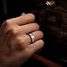 King Will 8mm Tungsten Wedding Band for Men Silver Rings with Gold Chain Sticker Inlay Two Tone Mens Fashionable Ring High Polished Beveled Edges Size 11