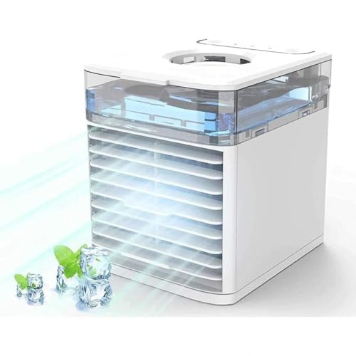 USB Mobile Air Conditioner with Cool Cube, Use Only Clean Water Mobile Air Conditioner, for Bedroom, Office, Kitchen, Car, Home