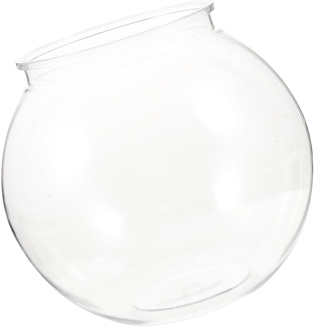 YARNOW Transparent Fish Bowl Unbreakable Desktop Aquarium for Home Office Small Fish Tank Decor for Goldfish Shrimp and Plants Compact Creative Design
