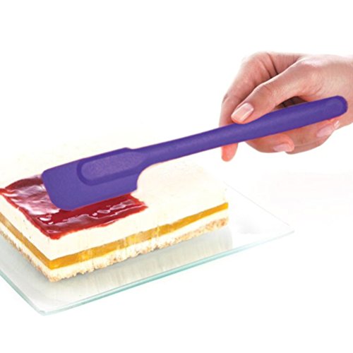 Mastrad Silicone Slim Spatula - Non-Stick Rubber Spatula - Soft Grip And Slender Design Great For Jars, Blenders, Small Containers And More (Purple) #TOP1