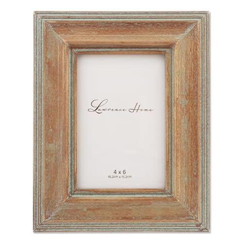 Lawrence Frames 4x6 Weathered Wood With Verdigris Wash Picture Frame (733146)