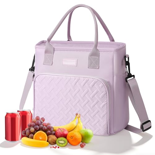 Opiniones de Porta alimentos que Puedes Comprar On-line. 47 Loncheras para Mujer,Bolsa de Almuerzo,Lonchera Termica Grande con Correa Antifugas y Fácil de Limpiar Hielera Portátil Unisex para Trabajo/Picnic/Viajes(Morado)