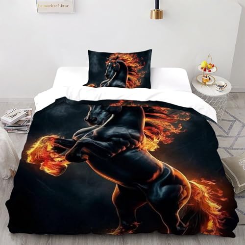 Housse de couette cheval single 135x200 microfibre - 2